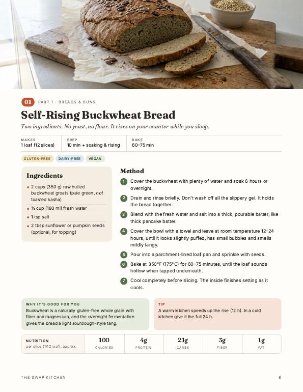 Recipe page: Self-Rising Buckwheat Bread